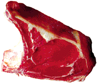 Côte de bœuf chez le boucher